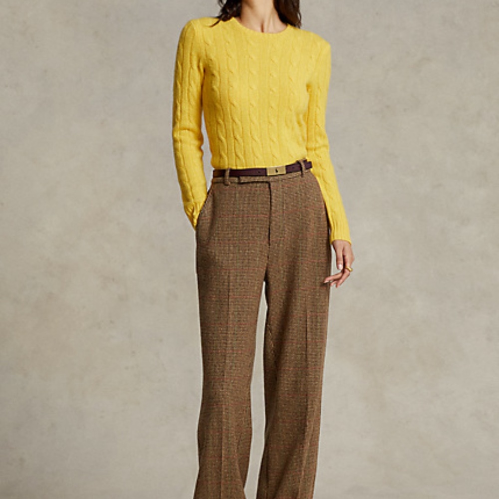 NWOT -- Ralph Lauren Black Label Slim Fit Cable Knit Cashmere Sweater - Size L